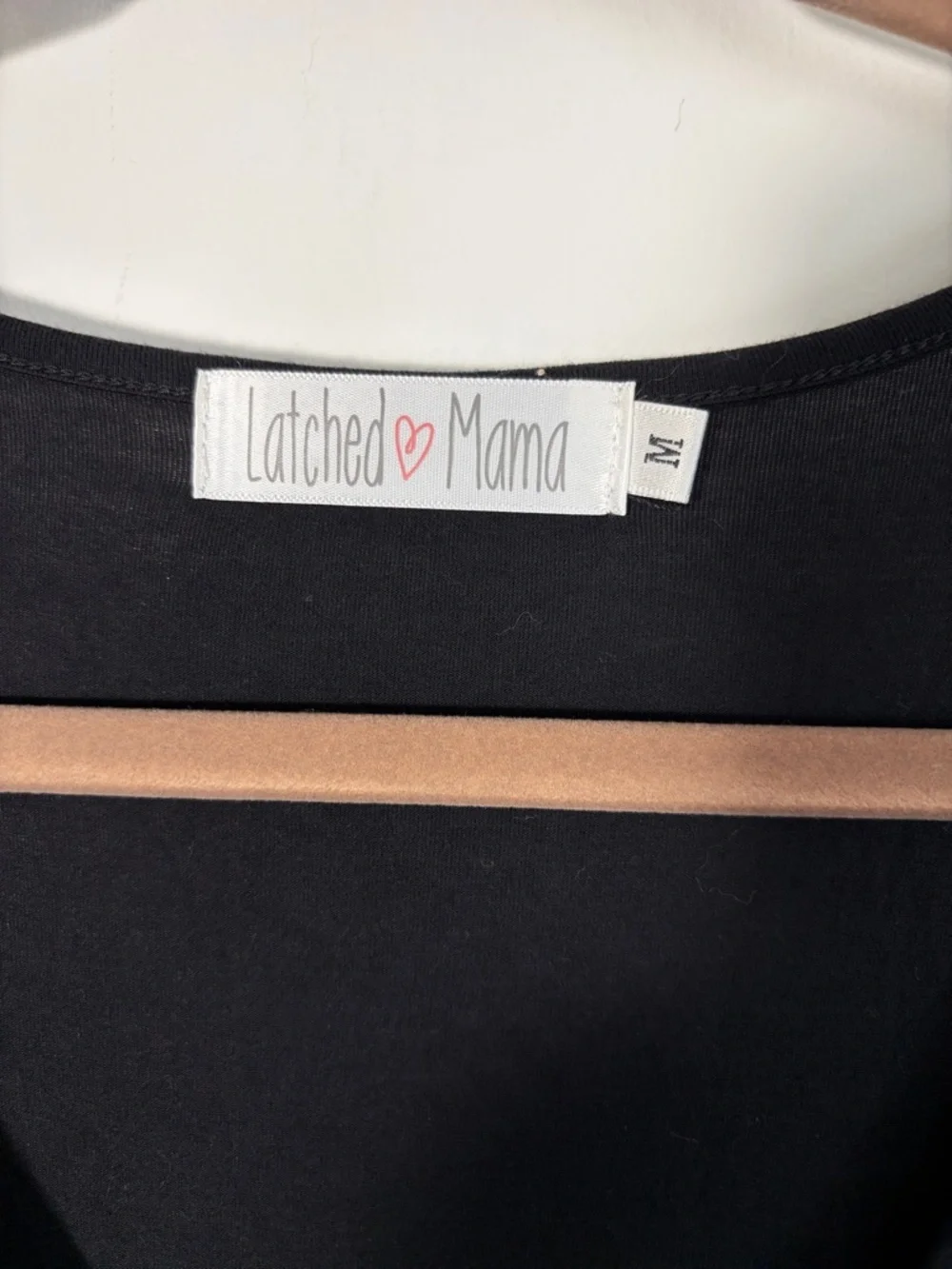 Latched Mama Black Wrap-Front Midi Dress - M - Picture 2 of 6